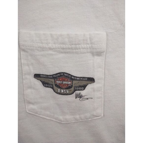 VTG Harley Davidson T-Shirt Size‎ Lg White 1998 'All Those Years' 95th Willie G - Picture 5 of 14